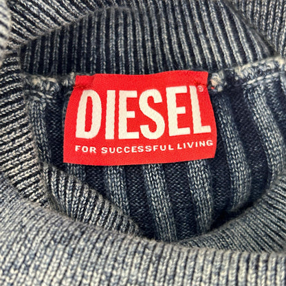 DIESEL Blue K-ELASA Turtleneck Ribbed Size XL