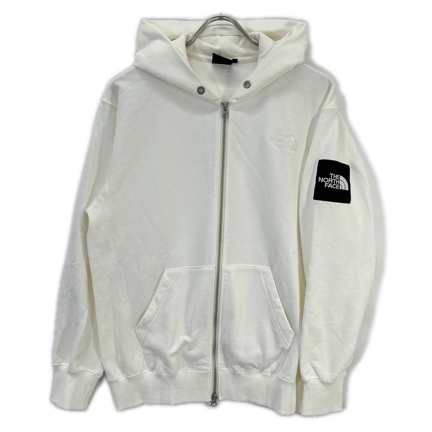 THE NORTH FACE Square Logo Full Zip Hoodie White Size M