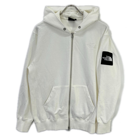 THE NORTH FACE Square Logo Full Zip Hoodie White Size M