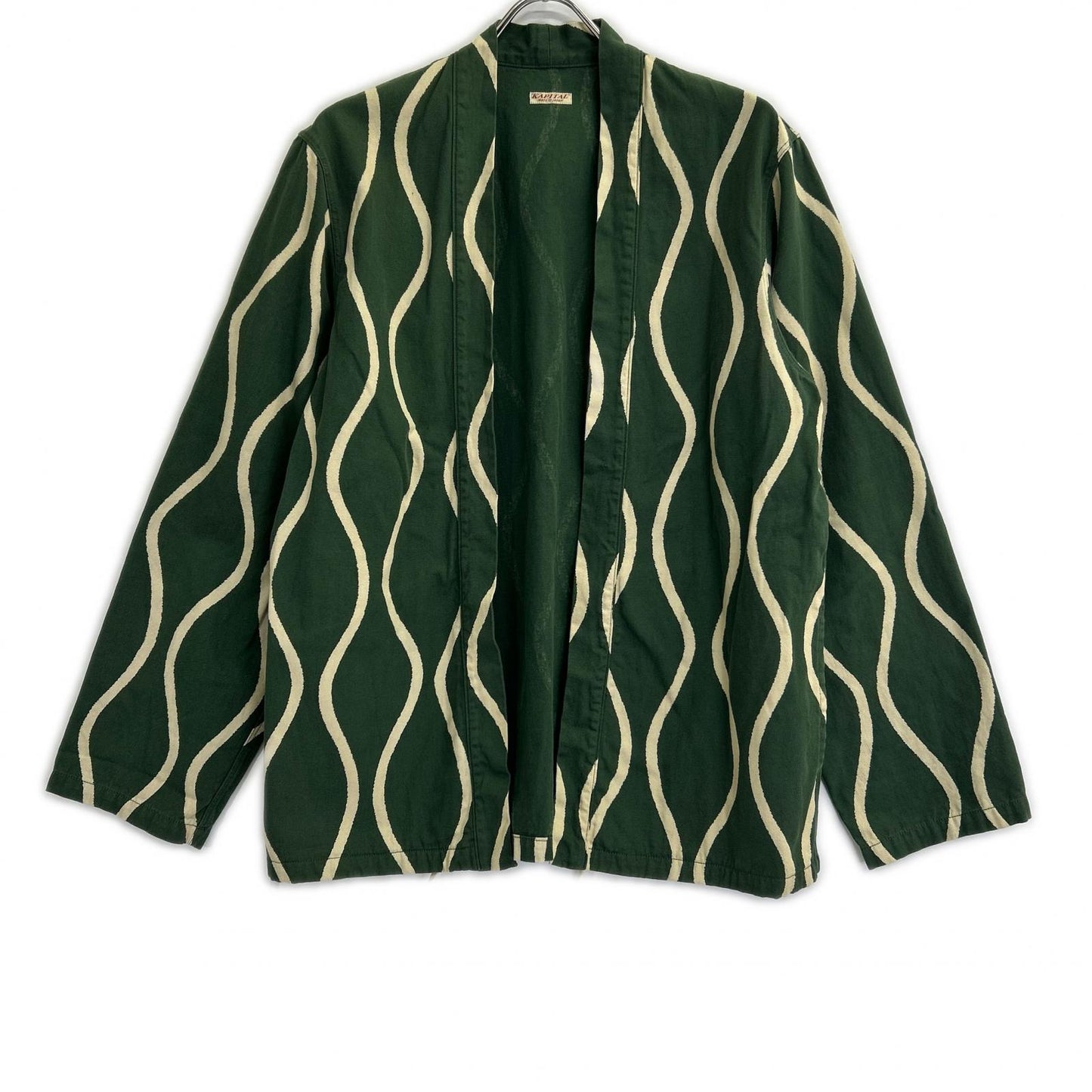 KAPITAL Yoi-Shima Stripe Scarecrow Shirt Jacket Green Size 3