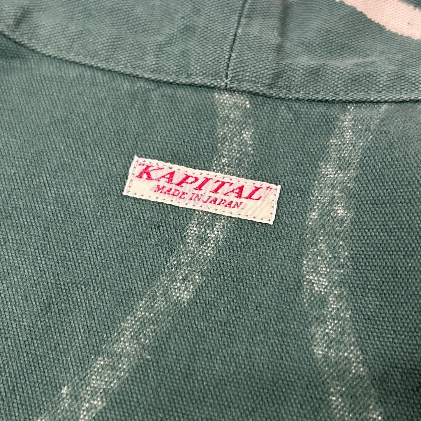 KAPITAL Yoi-Shima Stripe Scarecrow Shirt Jacket Green Size 3