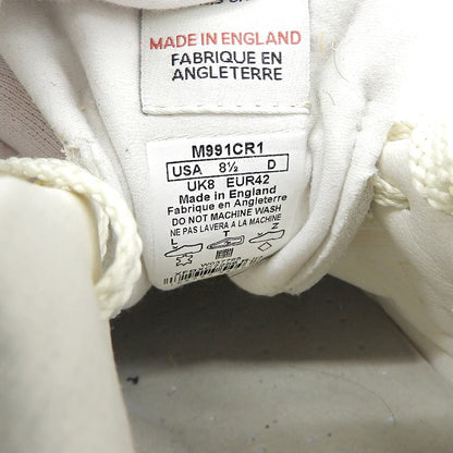 NEW BALANCE 991 US-Made Leather Sneakers Off-White Size 8