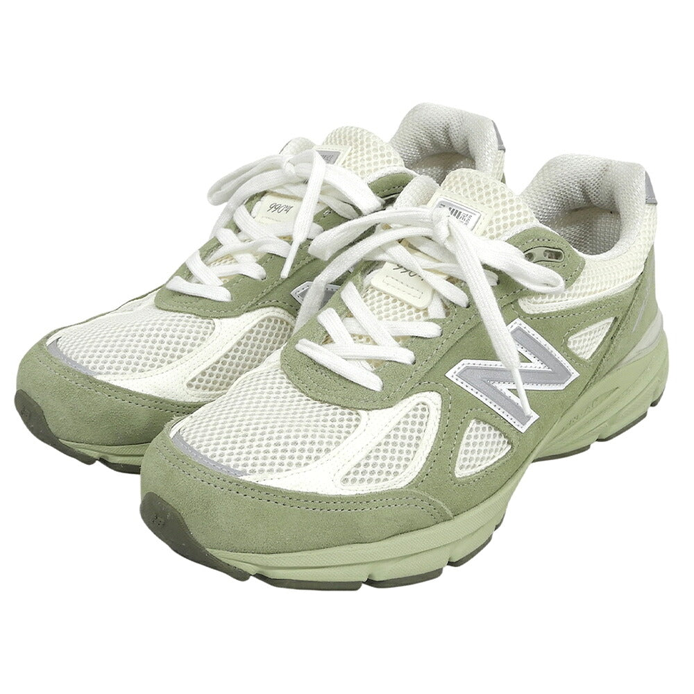 NEW BALANCE 990 Leather Low-Top Sneakers Green Size 8