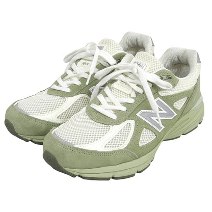 NEW BALANCE 990 Leather Low-Top Sneakers Green Size 8