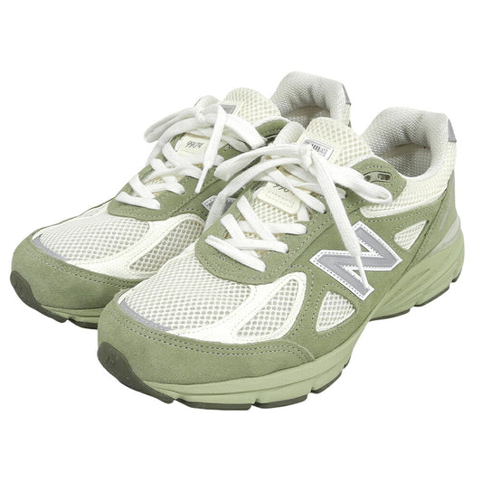 NEW BALANCE 990 Leather Low-Top Sneakers Green Size 8
