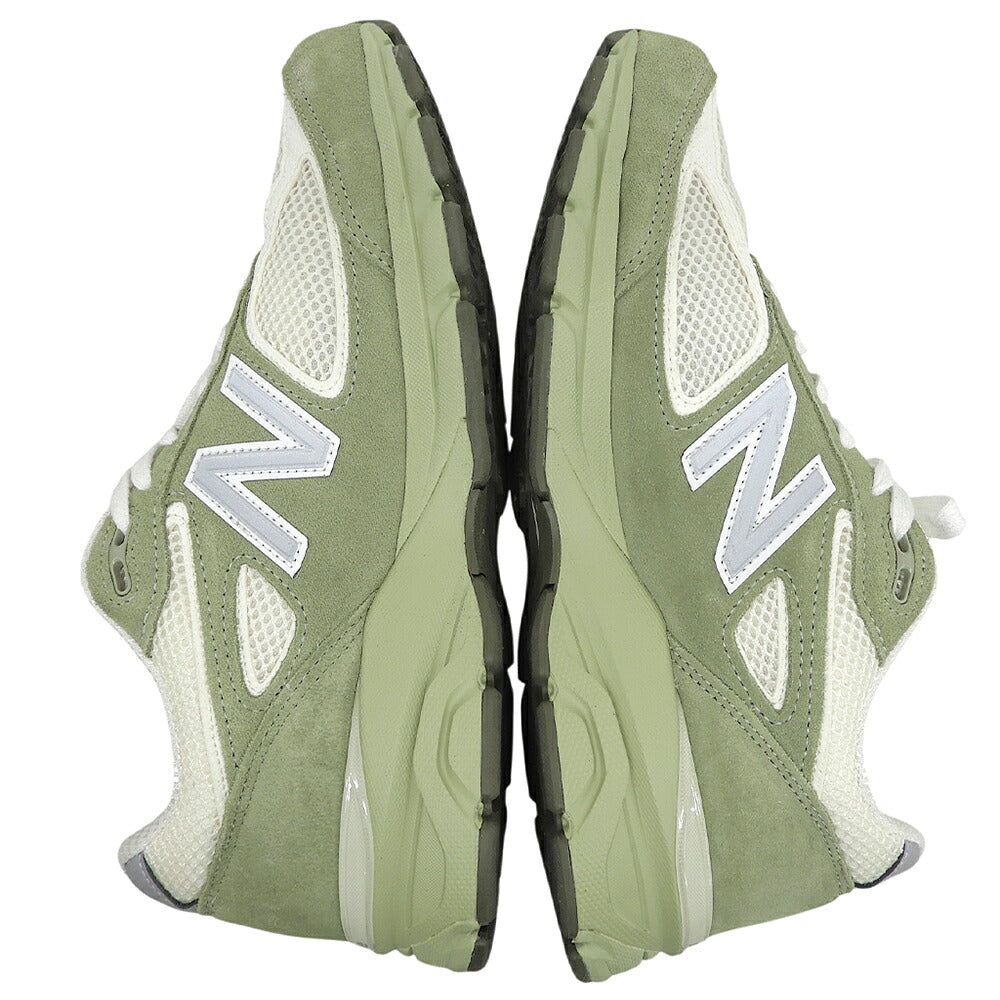 NEW BALANCE 990 Leather Low-Top Sneakers Green Size 8