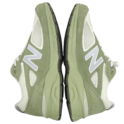 NEW BALANCE 990 Leather Low-Top Sneakers Green Size 8