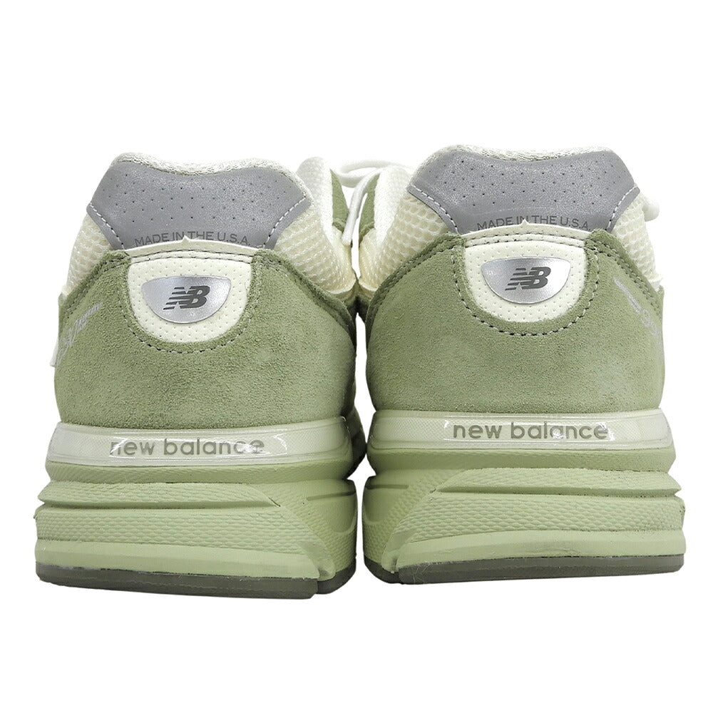 NEW BALANCE 990 Leather Low-Top Sneakers Green Size 8