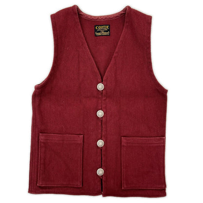 COOTIE Concho Button Baja Vest Red Cotton Size S