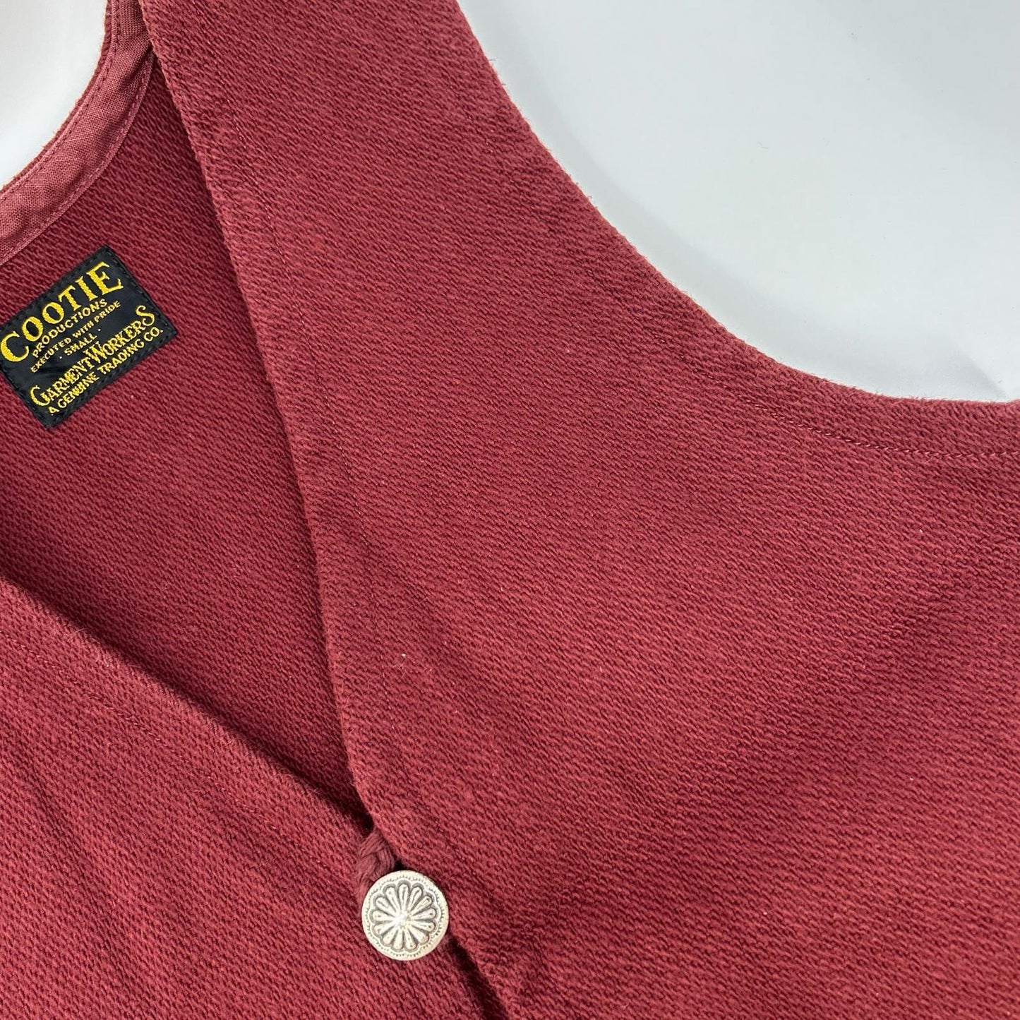 COOTIE Concho Button Baja Vest Red Cotton Size S