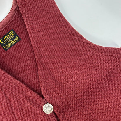 COOTIE Concho Button Baja Vest Red Cotton Size S