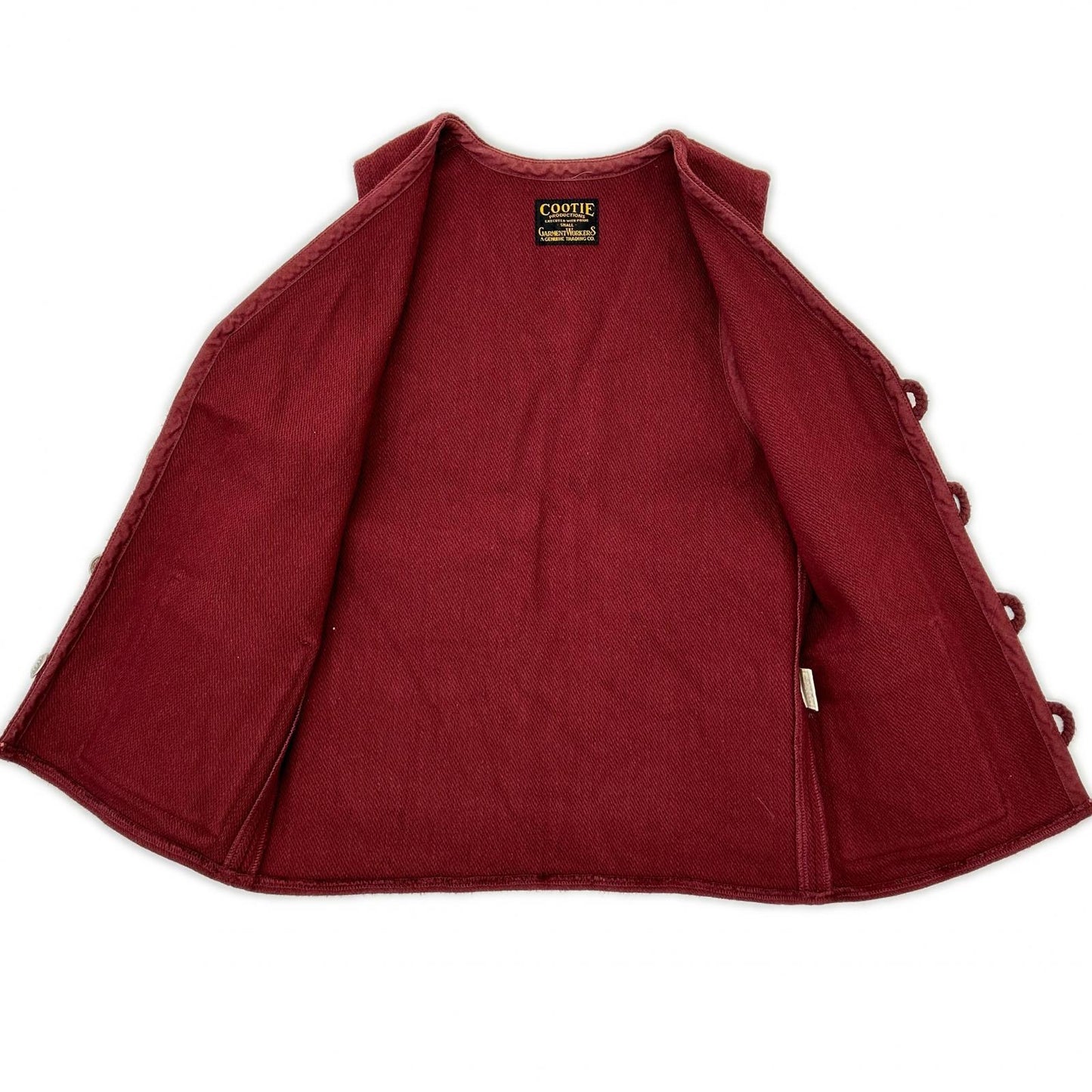 COOTIE Concho Button Baja Vest Red Cotton Size S