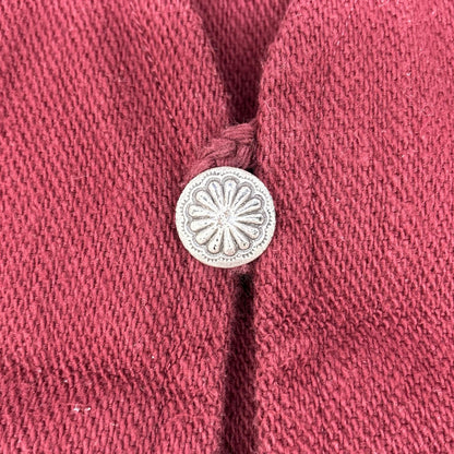 COOTIE Concho Button Baja Vest Red Cotton Size S