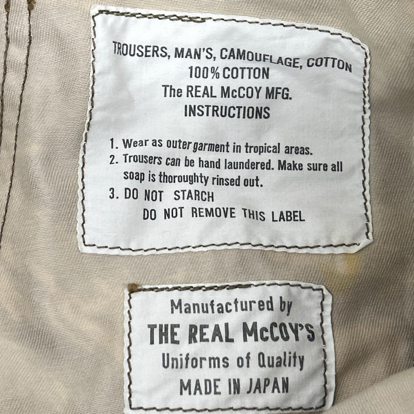 THE REAL MCCOY'S Multi Tiger Camo Cargo Pants Size W28-30