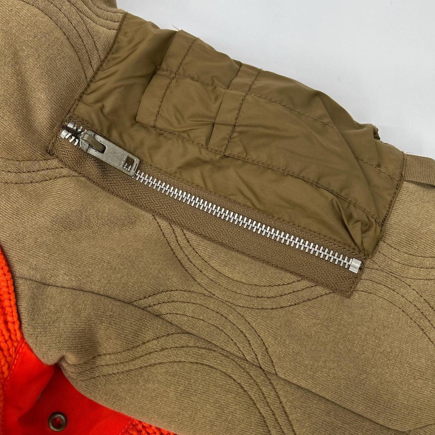 DIESEL K-OHIO Knit Panel Flight Jacket Multi Size S