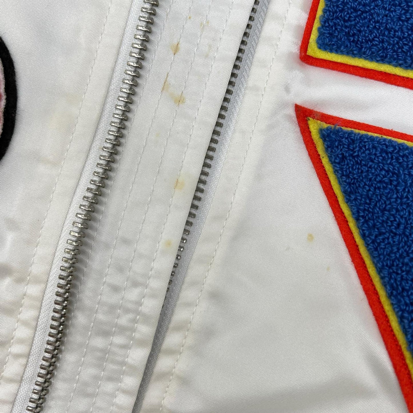 DIESEL White Cotton Patchwork Bomber Jacket Size M
