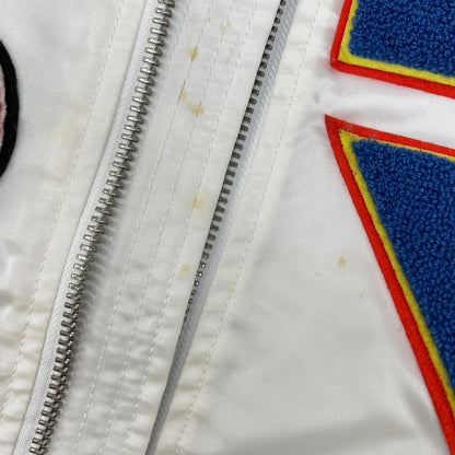 DIESEL White Cotton Patchwork Bomber Jacket Size M