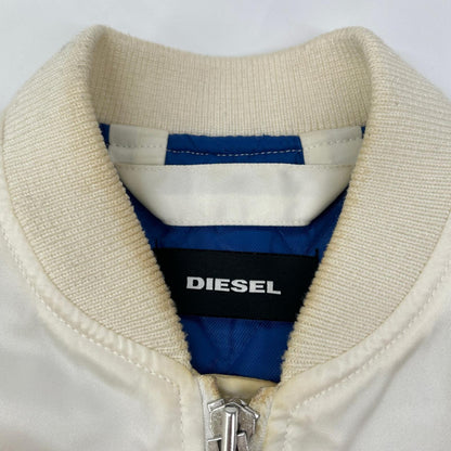 DIESEL White Cotton Patchwork Bomber Jacket Size M