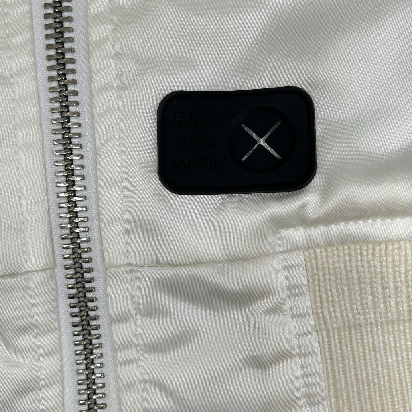 DIESEL White Cotton Patchwork Bomber Jacket Size M