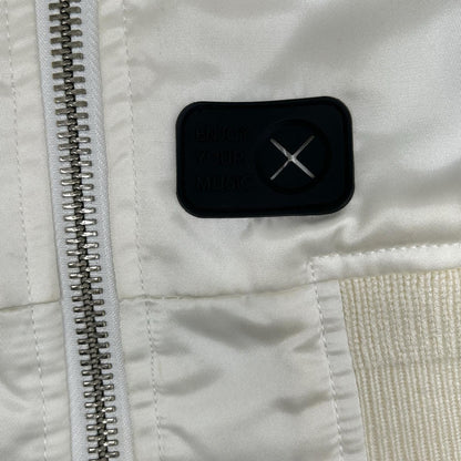 DIESEL White Cotton Patchwork Bomber Jacket Size M