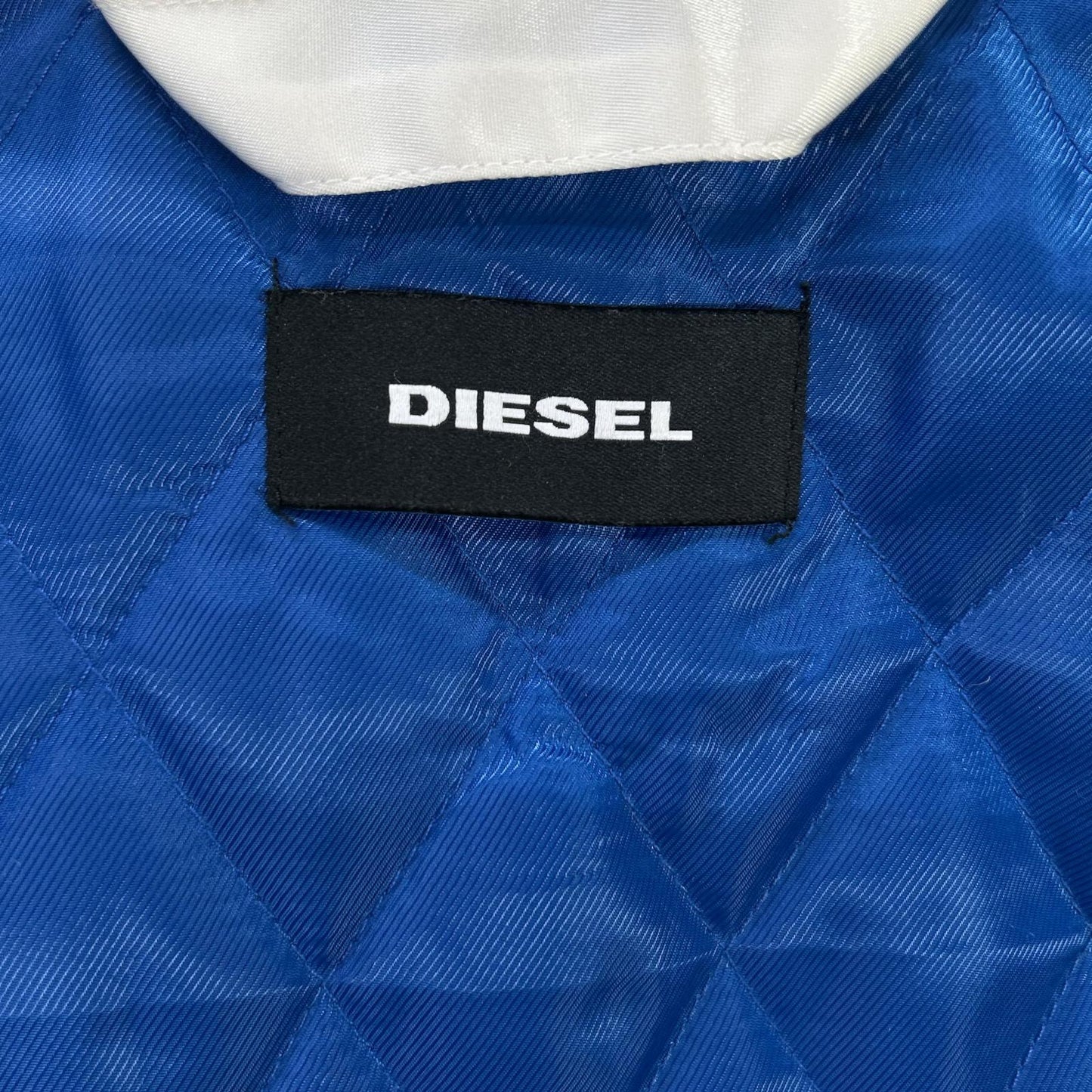 DIESEL White Cotton Patchwork Bomber Jacket Size M
