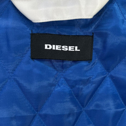 DIESEL White Cotton Patchwork Bomber Jacket Size M
