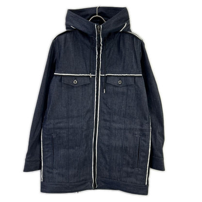 DIESEL BlackGold JOPPERY Black Denim Hoodie Coat Size 46