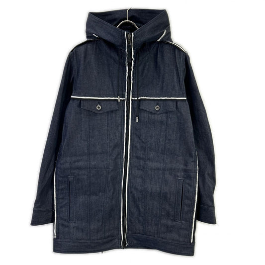 DIESEL BlackGold JOPPERY Black Denim Hoodie Coat Size 46