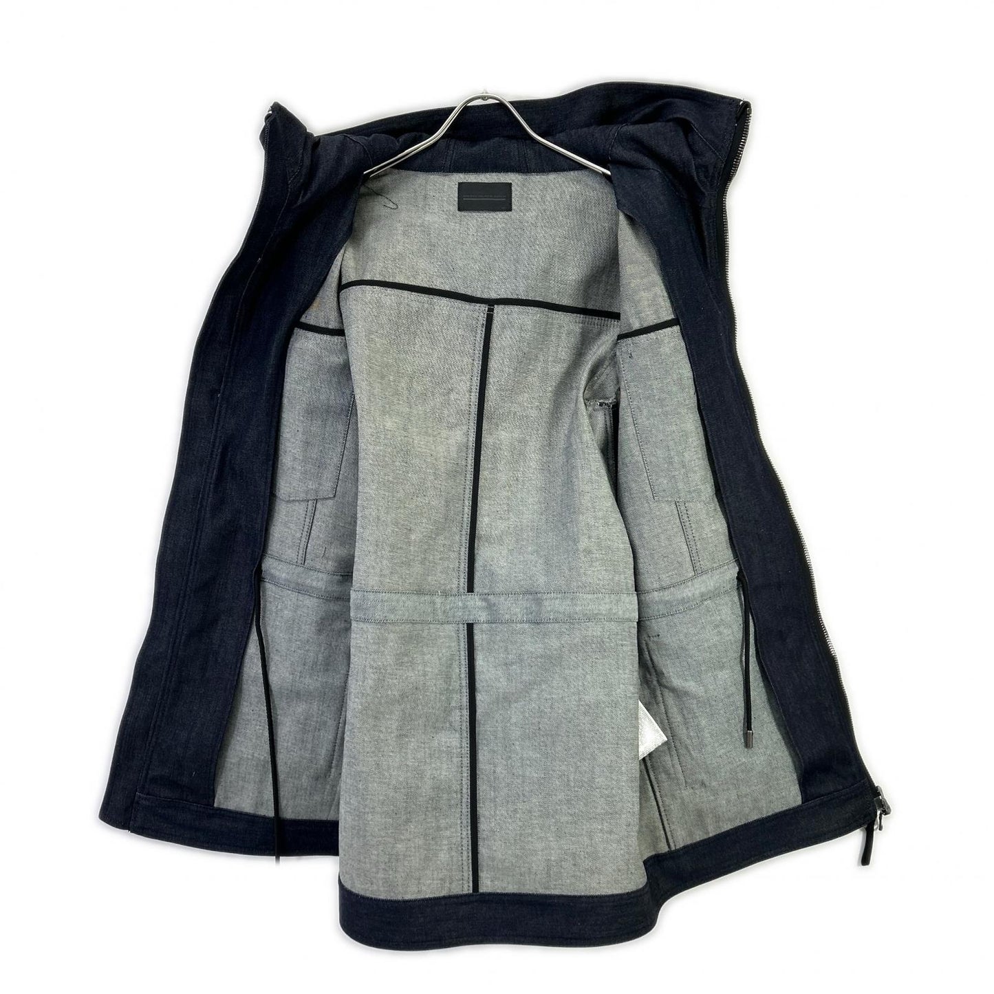 DIESEL BlackGold JOPPERY Black Denim Hoodie Coat Size 46