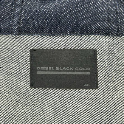 DIESEL BlackGold JOPPERY Black Denim Hoodie Coat Size 46