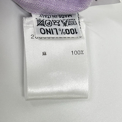 finamore Purple Linen Long Sleeve Shirt Size M