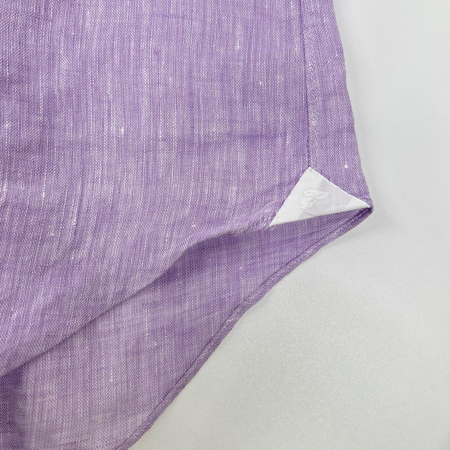 finamore Purple Linen Long Sleeve Shirt Size M