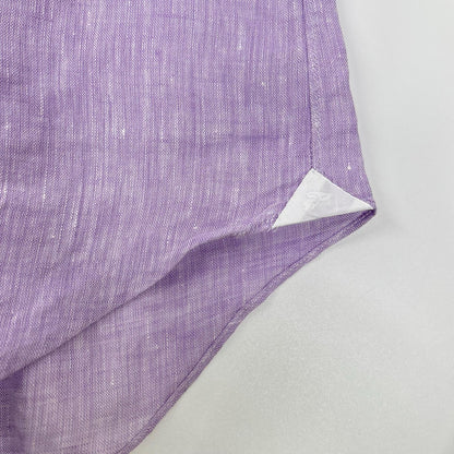 finamore Purple Linen Long Sleeve Shirt Size M