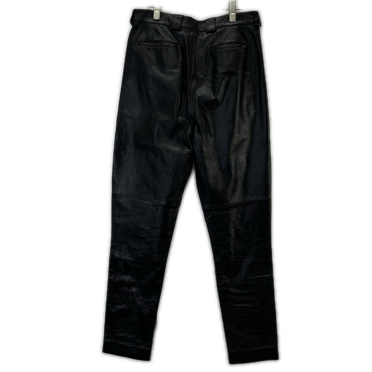 GIVENCHY Lamb Leather Pants Black Size 48