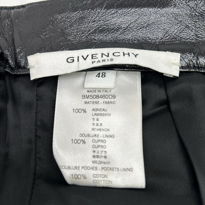 GIVENCHY Lamb Leather Pants Black Size 48