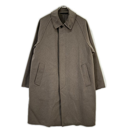 B&Y U-ARROWS Khaki Melton Balmacaan Coat Size S