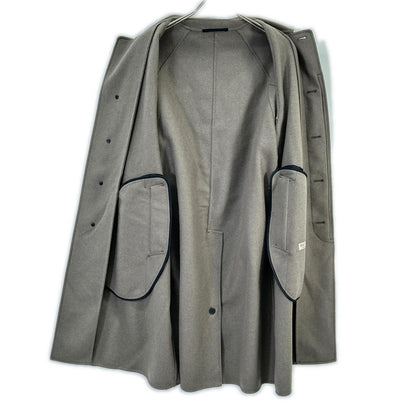 B&Y U-ARROWS Khaki Melton Balmacaan Coat Size S