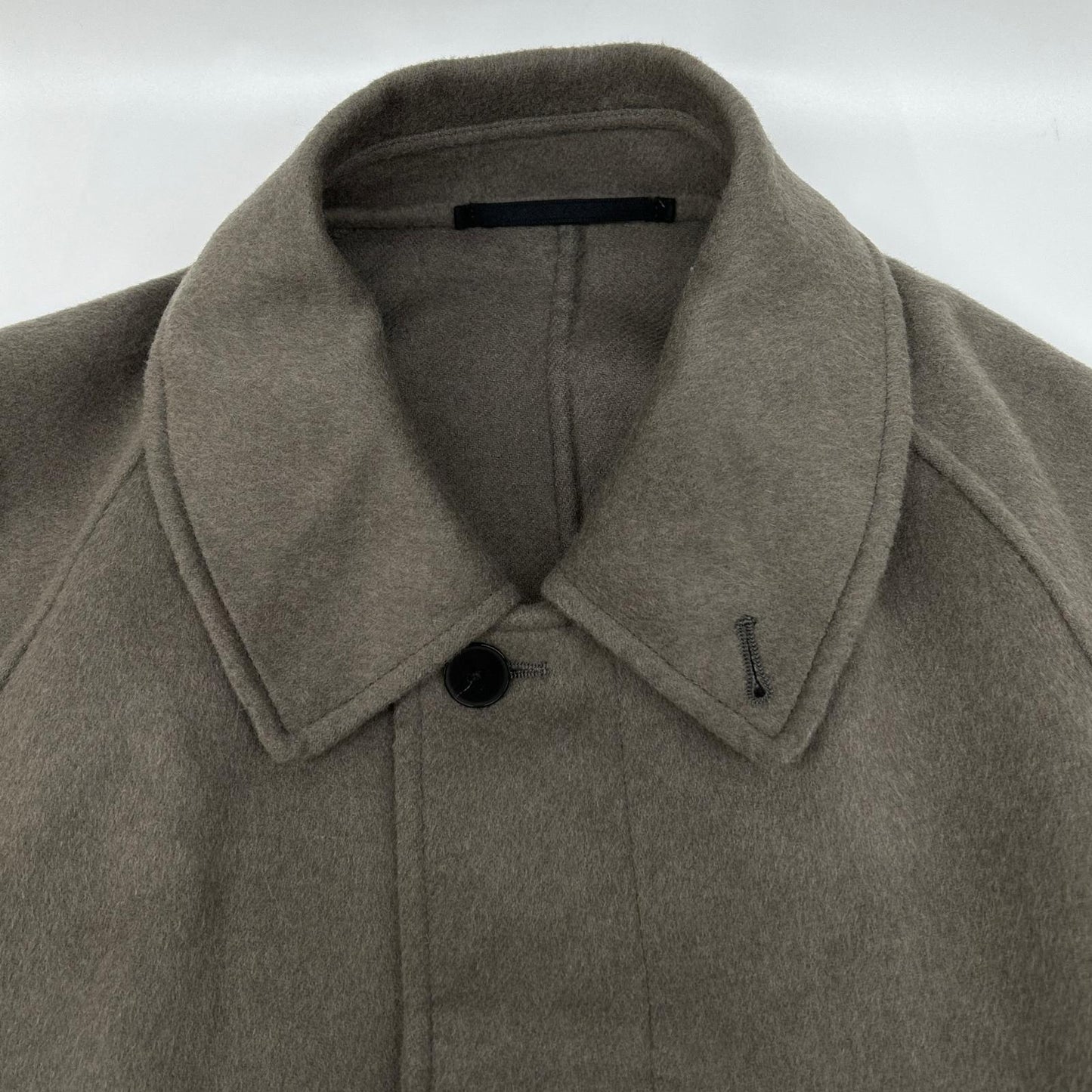 B&Y U-ARROWS Khaki Melton Balmacaan Coat Size S