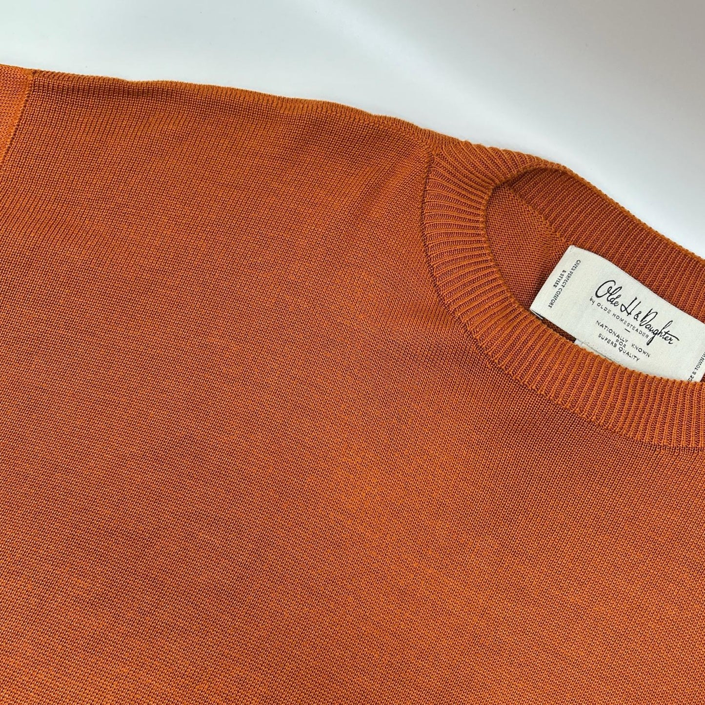 Olde H & Daughter Orange Silk Crewneck Knit Size 10