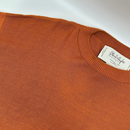 Olde H & Daughter Orange Silk Crewneck Knit Size 10