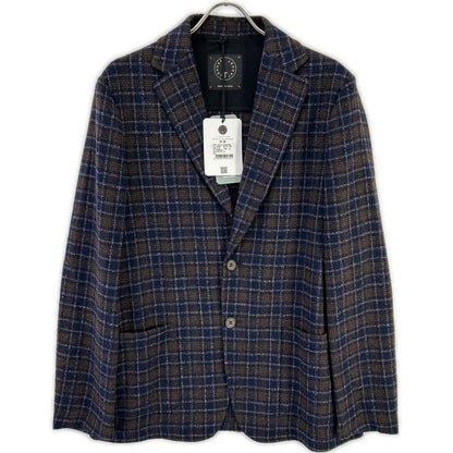 T-JACKET Bottoli Wool Check Stretch 2B Jacket Size L