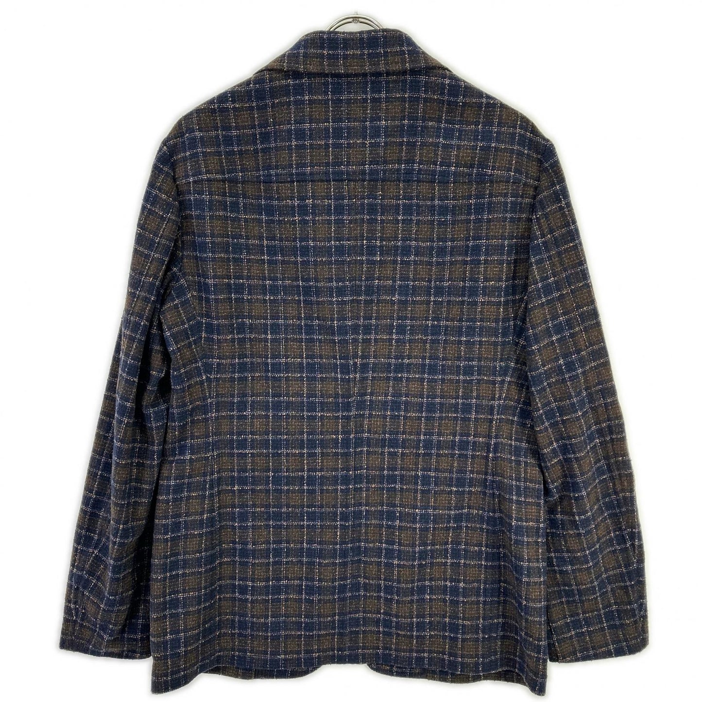 T-JACKET Bottoli Wool Check Stretch 2B Jacket Size L