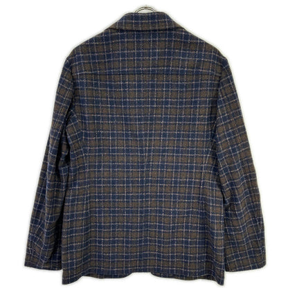 T-JACKET Bottoli Wool Check Stretch 2B Jacket Size L