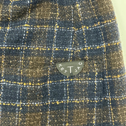 T-JACKET Bottoli Wool Check Stretch 2B Jacket Size L