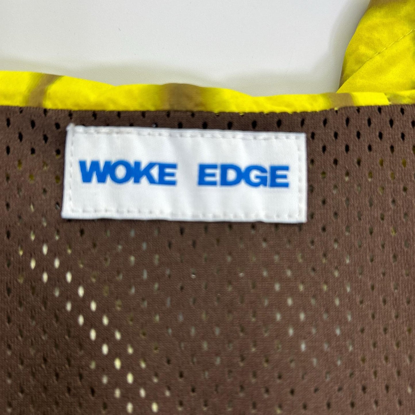 WOKE EDGE Nylon Yellow Tie-Dye Check Jacket Size L