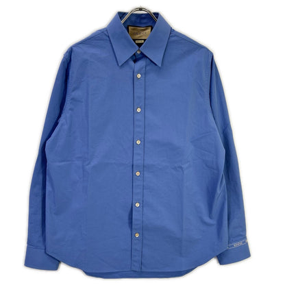 GUCCI 782738 Blue Cuff Logo Long Sleeve Shirt Size 15
