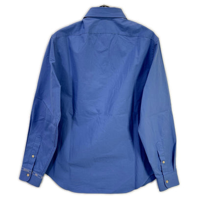 GUCCI 782738 Blue Cuff Logo Long Sleeve Shirt Size 15