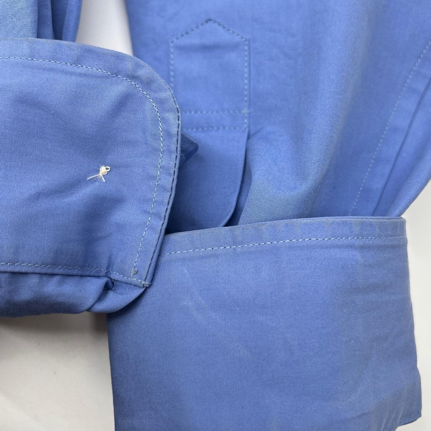 GUCCI 782738 Blue Cuff Logo Long Sleeve Shirt Size 15