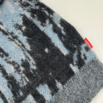 DIESEL K-PETALO Blue/Gray Mohair Knit Cardigan Size M