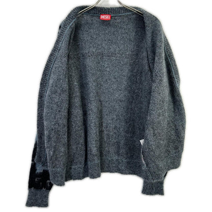 DIESEL K-PETALO Blue/Gray Mohair Knit Cardigan Size M